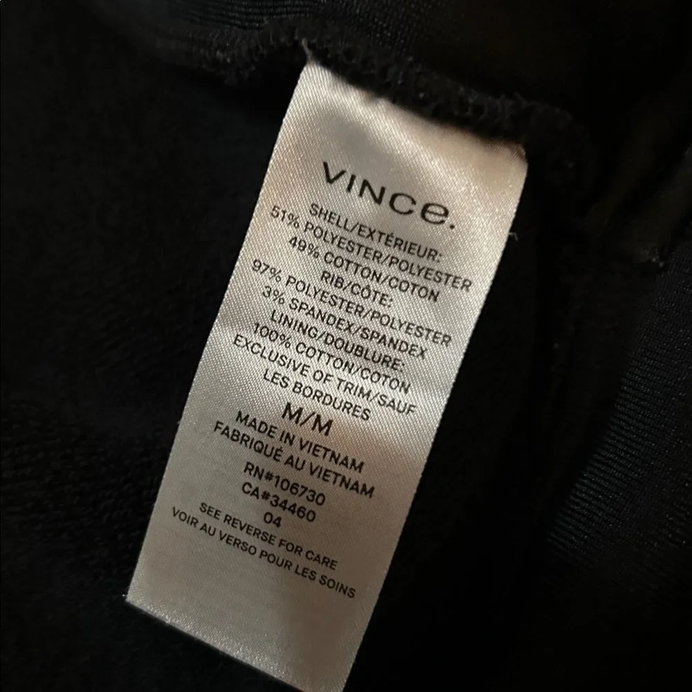 Vince Men's Black Zip-Up track jacket medium